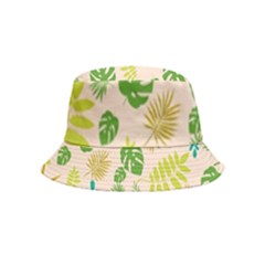 Tropical Leaf Leaves Palm Green Inside Out Bucket Hat (kids) by Jancukart