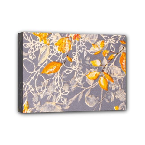 Fabric Floral Background Mini Canvas 7  X 5  (stretched)