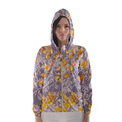 Fabric Floral Background Women s Hooded Windbreaker by Jancukart