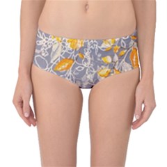 Fabric Floral Background Mid-waist Bikini Bottoms