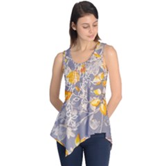 Fabric Floral Background Sleeveless Tunic