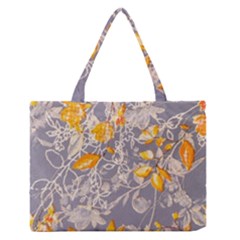 Fabric Floral Background Zipper Medium Tote Bag