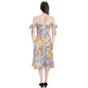 Fabric Floral Background Shoulder Tie Bardot Midi Dress View2