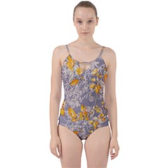 Fabric Floral Background Cut Out Top Tankini Set