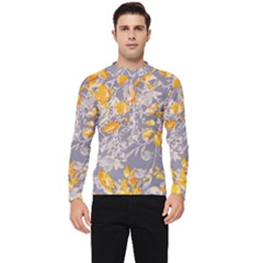 Fabric Floral Background Men s Long Sleeve Rash Guard