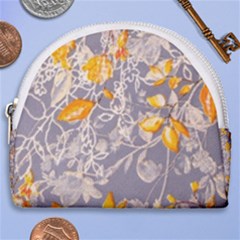 Fabric Floral Background Horseshoe Style Canvas Pouch