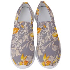 Fabric Floral Background Men s Slip On Sneakers