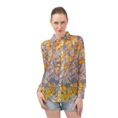 Fabric Floral Background Long Sleeve Chiffon Shirt