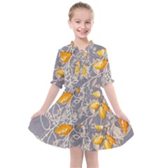 Fabric Floral Background Kids  All Frills Chiffon Dress