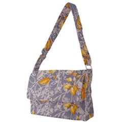 Fabric Floral Background Full Print Messenger Bag (l)