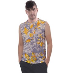 Fabric Floral Background Men s Regular Tank Top