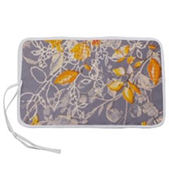 Fabric Floral Background Pen Storage Case (l)