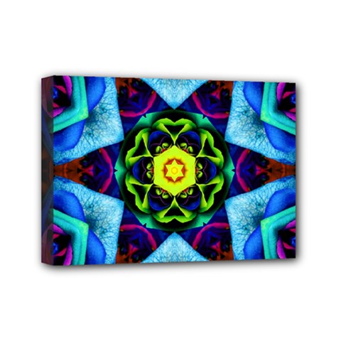 Abstract Kaleidoscope Digital Mini Canvas 7  X 5  (stretched)