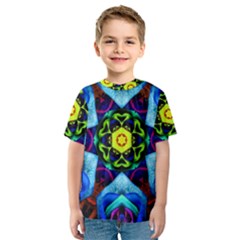 Abstract Kaleidoscope Digital Kids  Sport Mesh Tee