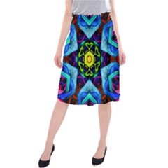 Abstract Kaleidoscope Digital Midi Beach Skirt