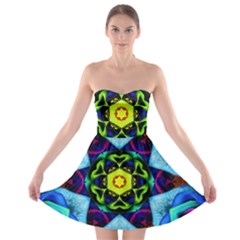 Abstract Kaleidoscope Digital Strapless Bra Top Dress