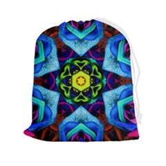 Abstract Kaleidoscope Digital Drawstring Pouch (2xl)