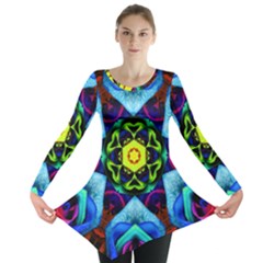 Abstract Kaleidoscope Digital Long Sleeve Tunic 