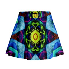 Abstract Kaleidoscope Digital Mini Flare Skirt