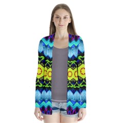 Abstract Kaleidoscope Digital Drape Collar Cardigan by Jancukart