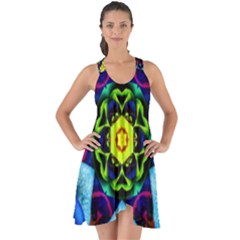 Abstract Kaleidoscope Digital Show Some Back Chiffon Dress