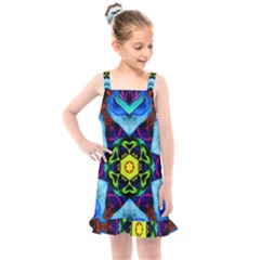 Abstract Kaleidoscope Digital Kids  Overall Dress