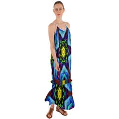 Abstract Kaleidoscope Digital Cami Maxi Ruffle Chiffon Dress by Jancukart