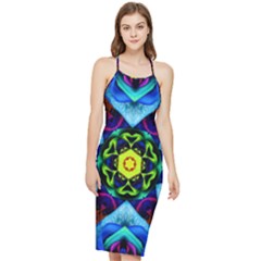 Abstract Kaleidoscope Digital Bodycon Cross Back Summer Dress