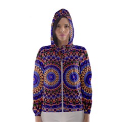 Mandala Kaleidoscope Background Women s Hooded Windbreaker