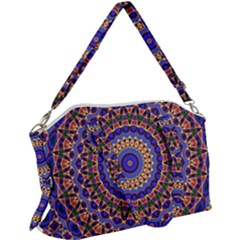 Mandala Kaleidoscope Background Canvas Crossbody Bag by Jancukart