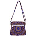 Mandala Kaleidoscope Background Zipper Messenger Bag View3