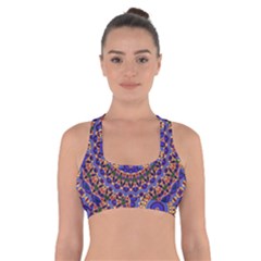 Mandala Kaleidoscope Background Cross Back Sports Bra