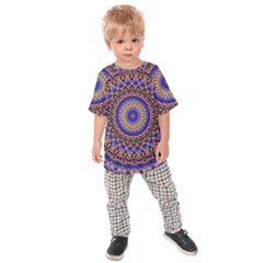 Mandala Kaleidoscope Background Kids  Raglan Tee