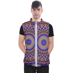 Mandala Kaleidoscope Background Men s Puffer Vest