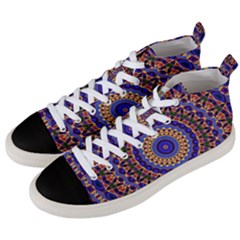 Mandala Kaleidoscope Background Men s Mid-top Canvas Sneakers