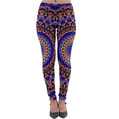 Mandala Kaleidoscope Background Lightweight Velour Leggings