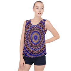 Mandala Kaleidoscope Background Bubble Hem Chiffon Tank Top