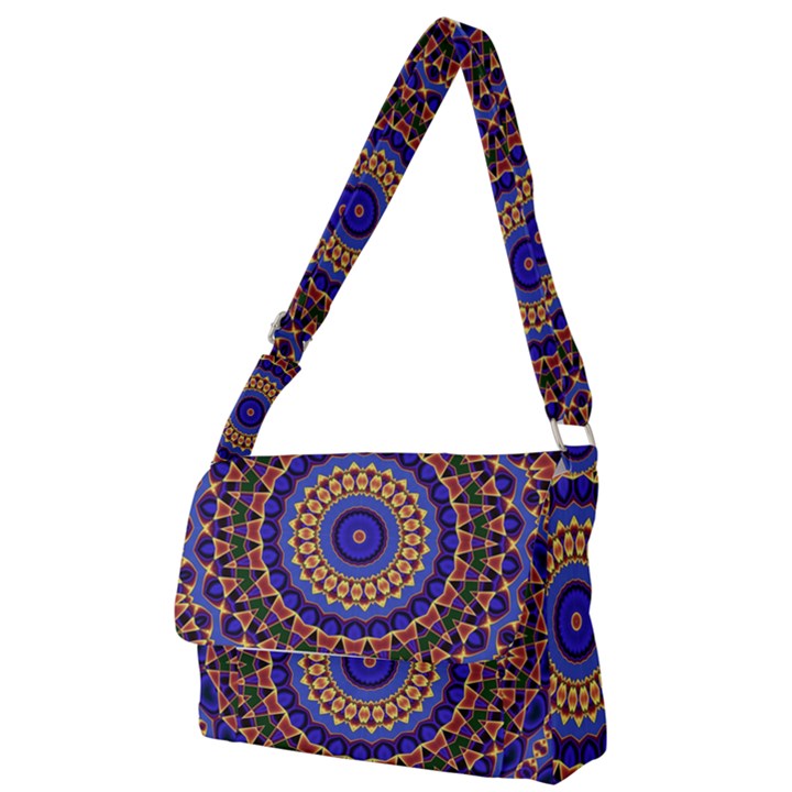 Mandala Kaleidoscope Background Full Print Messenger Bag (S)