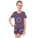 Mandala Kaleidoscope Background Kids  Mesh Tee and Shorts Set View1