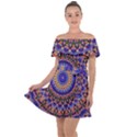 Mandala Kaleidoscope Background Off Shoulder Velour Dress View1