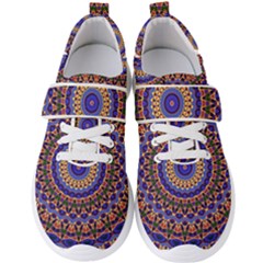 Mandala Kaleidoscope Background Men s Velcro Strap Shoes