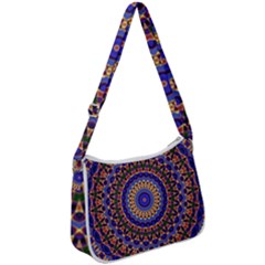 Mandala Kaleidoscope Background Zip Up Shoulder Bag by Jancukart