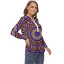 Mandala Kaleidoscope Background Zip Up Long Sleeve Blouse View3