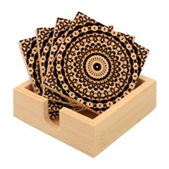 Mandala Kaleidoscope Background Bamboo Coaster Set by Jancukart