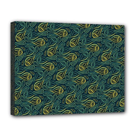 Pattern Abstract Green Texture Canvas 14  X 11  (stretched)