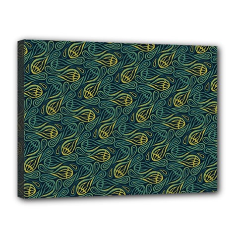 Pattern Abstract Green Texture Canvas 16  X 12  (stretched)