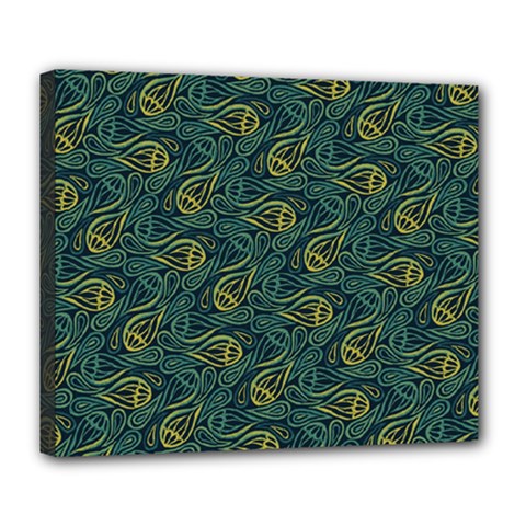 Pattern Abstract Green Texture Deluxe Canvas 24  X 20  (stretched)