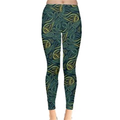 Pattern Abstract Green Texture Leggings  by Jancukart