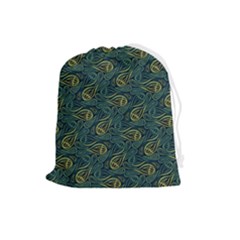 Pattern Abstract Green Texture Drawstring Pouch (large)