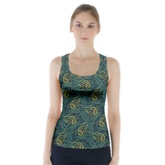 Pattern Abstract Green Texture Racer Back Sports Top